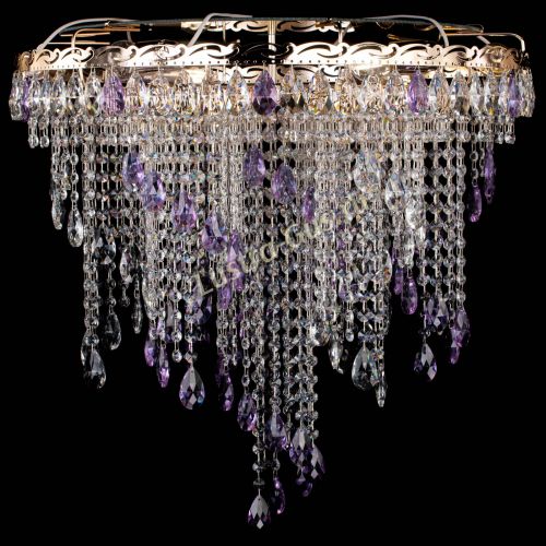 Люстра Вьюга фиолетовая в Новокузнецке Гусь Хрустальный
