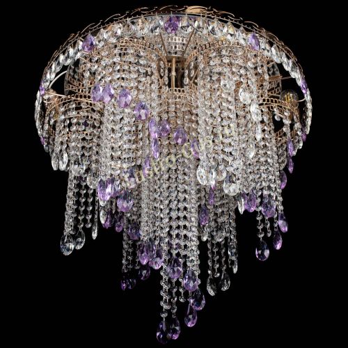 Люстра Вьюга фиолетовая в Новокузнецке Гусь Хрустальный