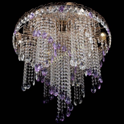 Люстра Вьюга фиолетовая в Новокузнецке Гусь Хрустальный