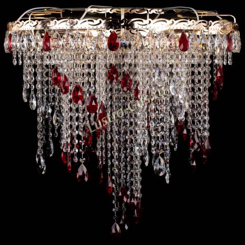 Люстра Вьюга красная в Новокузнецке Гусь Хрустальный