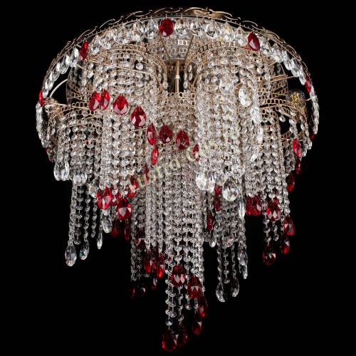 Люстра Вьюга красная в Новокузнецке Гусь Хрустальный