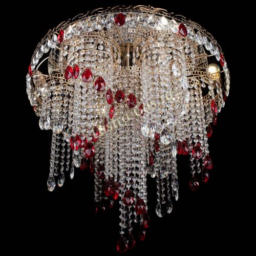 Люстра Вьюга красная в Новокузнецке Гусь Хрустальный