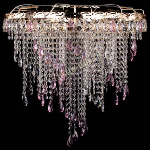 Люстра Вьюга розовая в Новокузнецке Гусь Хрустальный