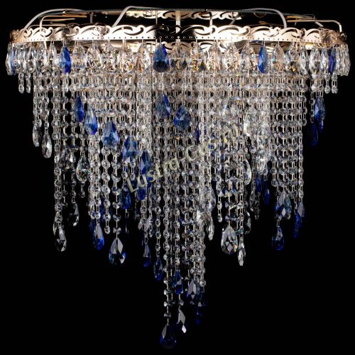 Люстра Вьюга синяя в Новокузнецке Гусь Хрустальный