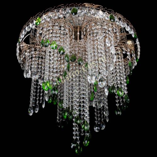 Люстра Вьюга зеленая в Новокузнецке Гусь Хрустальный