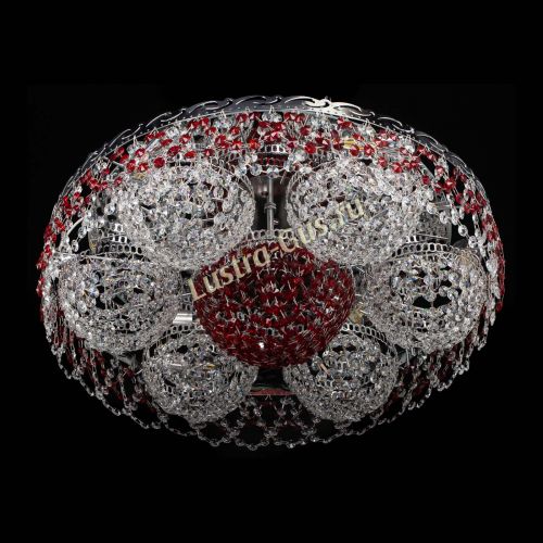 Люстра Вьюга №3 красная в Новокузнецке Гусь Хрустальный