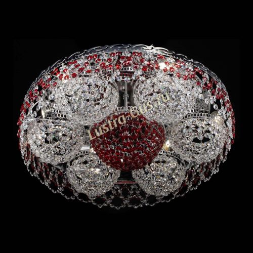 Люстра Вьюга №3 красная в Новокузнецке Гусь Хрустальный