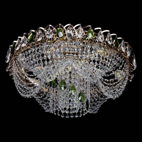 Люстра Жасмин Каскад зеленый в Новокузнецке Гусь Хрустальный