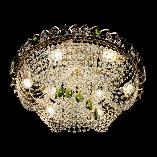 Люстра Жасмин Каскад зеленый в Новокузнецке Гусь Хрустальный