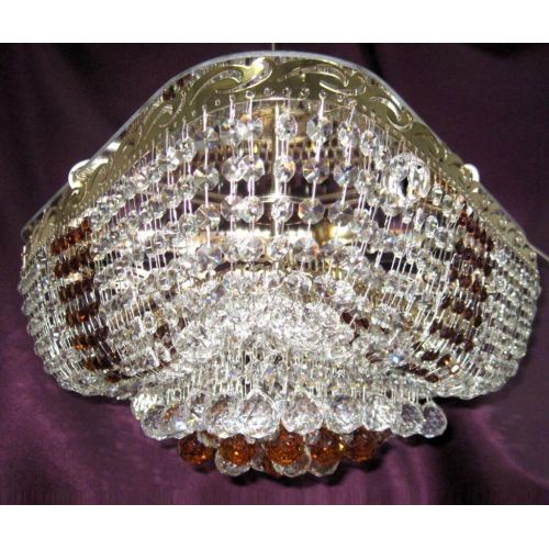 Люстра Капель Треугольник Кулон цветная в Новокузнецке Гусь Хрустальный