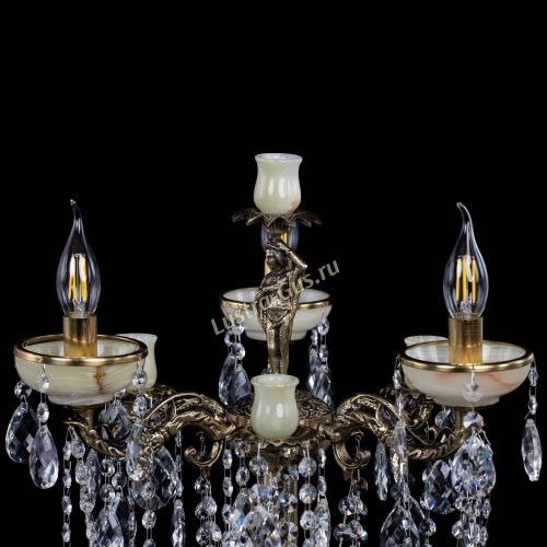 Торшер бронзовый Оникс №3 шар в Новокузнецке Гусь Хрустальный